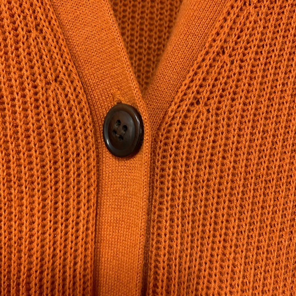 Halogen Rust Amber V Neck Boyfriend Cardigan S - Picture 7 of 7